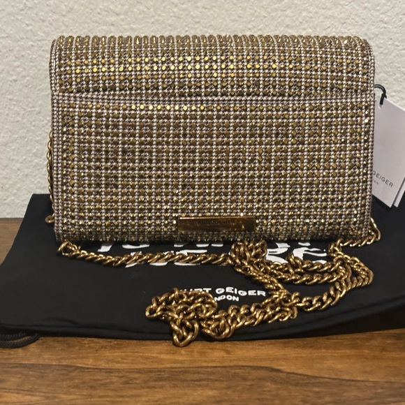 Kurt Geiger Gold Tone Clutch with Chain - Picture 9 of 12
